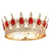 Coroa de noiva europeia e americana transfronteiriça, acessório de cabelo de liga de cristal barroco, exalando nobre elegância, uma coroa de rainha de círculo completo