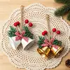 Festival de Natal Sino de Ferro Forjado Tocando Pingente Enfeites Acessórios de Decoração para Árvore de Natal Adereços Janela Decoração de Natal
