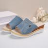 Sandalias de Cuña de Comercio Exterior Transfronterizo para Mujer 2024 Nuevas Europeas y Americanas de Plataforma Gruesa Tacón Medio Casual Playa Boca de Pez Talla Grande