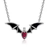Pendientes de Aro Cruzados Europeos y Americanos con Nuevo Diseño Sencillo, Atmósfera Gótica de Halloween, Forma de Murciélago, Colgante de Diamante para Mujer