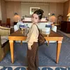 Roupa de Outono para Meninas: Top Estampado Manga Longa Estilo Retro Coreano e Calça Casual Wide-Leg Elegante com Estampa de Leopardo para Crianças