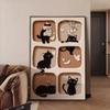 Pintura Decorativa Antigua de Gato para Sala de Estar Retro Dibujo Animado Animal Pintura de Piso Fondo de Sofá Pintura Colgante Murales de Entrada