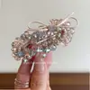 Pasador de Pelo Coreano con Lazo de Cristal, Elegante Pinza para Flequillo Estilo Francés, Pinza Lateral Simple, Pasador Recto