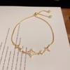 Série Dourada Personalidade Única Tendência Pulseira de Zircônia Luxo Leve Design Versátil Simples Sensação de Alto Padrão Joia de Mão Atacado