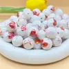 Transfronterizo 16mm Chapado en Color Corazón Electrocardiograma Acrílico Redondas Perlas Sueltas DIY Cadena para Teléfono Móvil Bolígrafo con Perlas Accesorios para Joyería