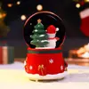 Nueva Decoración de Caja de Música Navideña: Bola de Cristal de Papá Noel con Nieve y Bolsa de la Suerte Iluminada - Regalo Creativo