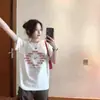 Camiseta Blanca de Puro Algodón de Manga Corta para Mujer, Nuevo Estilo Popular Verano 2026, Diseño Holgado, Moda de Nicho, Top Versátil