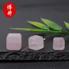 Cuarzo Rosa Natural Cubo de Azúcar Espaciadores Cuentas Accesorios Cristal Cubo de Azúcar Cuentas Sueltas Joyería DIY Accesorios Semiacabados Pieza Individual Al por Mayor