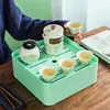 Juego de Té de Viaje Cerámica Gaiwan Juego Una Tetera Tres Tazas Tetera para Preparar Té Evento de Negocios de Empresa Recuerdo Impresión