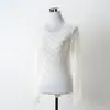 Camiseta de Manga Larga con Cuello Redondo Fruncido y Volantes, Lazo para Mujer, Nuevo Elegante Tejido Ajustado Otoño 2026