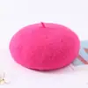 Boina de lana de color liso, un sombrero moderno y versátil para mujer en otoño e invierno, con un diseño de estilo japonés, artístico y retro, que proporciona calidez y sirve como sombrero de pintor