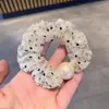 Diadema de Puntos Franceses Rizados para Niños Coreanos Anillo de Intestino de Perla Banda de Goma Cuerda para el Cabello Diadema de Alta Elasticidad y Duradera
