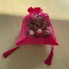 Bolsa da sorte bordada em estilo antigo bolsa de armazenamento bordada com fita de seda bolsa de joias bolsa pequena de pano com cordão bolsa de brocado sachê bolsa vazia