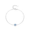 Pulsera de Plata de Ley S925 Estilo Fresco Azul Mar para Mujer Estilo Ins Trendy Simple Nicho Diseño de Lujo Ligero Joyería de Mano