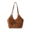 Bolsa de Peluche de Gran Capacidad para Mujer 2026 Nueva Bolsa de Piel de Invierno Bolso de Hombro Versátil de Moda Bolso Tote Grande para el Trabajo