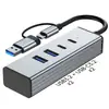 Hub USB Estação de Acoplamento Conector Duplo Transfronteiriço Hub Quatro Para Dois 3.0 Tipoc para Laptop Estação de Acoplamento