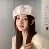 Boina Retrô Coreana para Mulheres, Quente para Outono e Inverno, Chapéu Abóbora Fashion Versátil, Chapéu de Artista Estilo Britânico para Emagrecer o Rosto