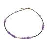 Nuevo collar de perlas de agua dulce de cristal negro puntiagudo para mujer, cadena de clavícula con cuentas de amatista y grava, collar de lujo ligero y combinable con todo.