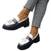 Mocasines de comercio exterior, nueva colección otoño 2026, de suela gruesa, estilo británico, con borlas, de bloques de color, modernos, versátiles, sin cordones, zapatos pequeños de piel