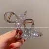 Presilha Garra de Cristal Strass Estilo Coreano para Mulheres, Adequada para Penteados de Coque, Presilha Tubarão com Design Elegante, Acessório de Prendedor para Rabo de Cavalo Alto