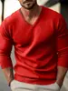 Ropa de punto para hombre de Europa y América, nueva para otoño e invierno, cuello en V, ajustada, fina, de manga larga, suéter para hombre, camisa base