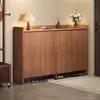 Armário de sapatos para entrada de casa, armazenamento integrado, novo armário de hall de entrada estilo chinês, grande capacidade, à prova de poeira, sapateira de armazenamento em madeira maciça