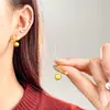 Aretes de Plata con Baño de Oro Real, Aguja de Plata, Cruz y Bola, para Mujer, de Nicho, Sencillos, de Moda, Versátiles, Lujo Accesible y Sensación de Alta Gama