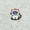 Accesorios Populares Lindos Transfronterizos Colgante de Gato Impreso en Aleación Llaveros DIY Charms Accesorios de Joyería