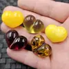 Grasa de Pollo Cera de Abejas Amarilla Cuentas Sueltas con Forma de Durazno Ámbar Dorado Ámbar con Forma de Jarrón Agujero Pasante Pulsera Corazón Collar Cuentas Budistas Accesorios de Joyería Cuentas