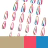 Revestimento colorido para unhas artísticas, unhas curtas de amêndoa, atacado de unhas vestíveis transfronteiriças na Europa e nos Estados Unidos