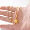 Moda Vietnam Arena Oro Estrella de Mar Collar Moneda Europea Corona Dorada Colgante Estrella Chapado en Oro Joyería de Imitación Oro para Hombres y Mujeres