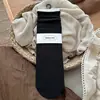 Novas meias cinza de algodão sem costura para outono e inverno, com cores da série Maillard, meias lisas de cano médio para mulheres