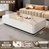 No requiere instalación. Mueble de TV para sala de estar, apto para uso doméstico, mesa de centro independiente, mesa de centro pequeña para apartamentos pequeños, juego de mesa de centro moderno y lujoso, tapa de cristal