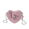 Bolsa Pequena Fashion em Formato de Coração para Mulheres 2025 Nova Bolsa Versátil de Alta Qualidade para Mulheres Bolsa Pequena Transversal com Corrente Fashion Tendência
