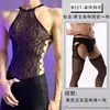 Lobe Ropa Interior Sexy Transparente Hueca de una Pieza Ropa de Malla para Hombre, Talla Grande Tentación Sexy Conjunto de Uniforme