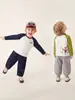 Camiseta de Manga Larga para Niño Jellybaby 2026 Otoño Nueva Ropa de Otoño para Niños Color de Contraste 5 Pequeños Ropa para Bebé Niño