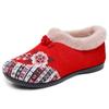 Zapatos de Invierno para Mujer, Zapatos Bordados de Talla Grande Transfronterizos, Zapatos de Algodón Estilo Étnico para Mediana Edad y Personas Mayores, Zapatos sin Cordones Forrados de Felpa y Engrosados para Personas Mayores