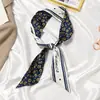 Elegante bufanda francesa retro para el pelo, a juego con la camisa, bufanda pequeña, larga, estrecha, fina, corbata, cinta para el pelo, corbata, banda para bolsa