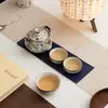 Juego de Té Kung Fu Esmaltado de Color Guochao, Una Tetera y Cuatro Tazas, Caja de Regalo de Juego de Té Portátil para Viaje, Regalo Souvenir