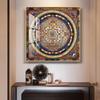 Pintura de Pendurar Thangka Preto Dourado Altar Sutra da Verdade de Seis Caracteres Murais de Entrada Pintura Decorativa de Luxo com Luz Dourada Sutra do Coração de Xizang
