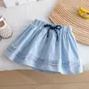 Conjunto de Niña 2026 Verano Nueva Moda Chaleco de Punto Polo y Falda Corta a Cuadros Conjunto de Dos Piezas Estilo Moderno
