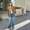 Chaqueta de gamuza de alta gama estilo retro para mujer, nueva colección otoño 2026, chaqueta de botones con cuello redondo estilo coreano, top casual