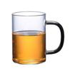 Taza de vidrio de borosilicato con asa de color para té verde, oficina, hombres y mujeres, taza para té y café, gran capacidad, vaso recto para agua