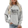Sudadera de Otoño para Mujer Salim Estampado de Escoba Pullover Holgada Cuello Redondo Manga Larga Sudadera Casual 10