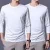 [Destacado] Camiseta de manga larga para hombre, adecuada para primavera y otoño, estilo casual, cuello redondo, corte holgado, transpirable, versátil y ligera, camiseta interior