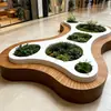 Combinação artística de assentos com floreiras para corredores de shoppings, bancos de lazer, lagos ornamentais com flores para complexos comerciais