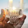 Plato volador de grano vertical de moda portavelas de vidrio para cera de doble propósito para poste accesorios para fotografía de vajilla de velas de escritorio de restaurante boda