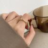 Anillo de giro tejido, personalidad de moda femenina, estilo francés retro simple, estilo frío, anillo de dedo índice abierto, estilo japonés, lujo ligero