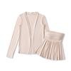 Verano 2025 Nuevo Estilo Suave Top Tubo Plisado Cárdigan Chaqueta de Manga Larga Traje Casual de Dos Piezas para Mujer