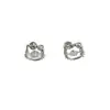 Brincos de Aço Titânio 316L com Design Único de Camada Dupla Vazada, Apresentando um Pino de Orelha Osso de Gato Kt e um Requintado Ornamento de Orelha de Rosca Externa de Coração Pulsante